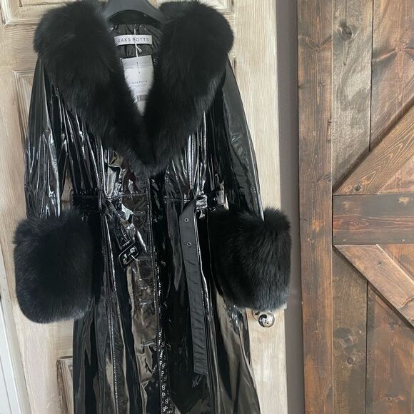 Saks Potts Foxy Coat in Black Gloss SZ 3 - Picture 4 of 12